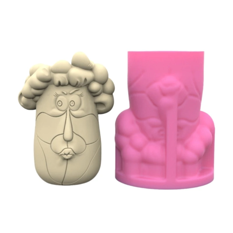 

Creative Curly Hair Girl Plant Pots Silicone Mould Handmade Planter Making Mold