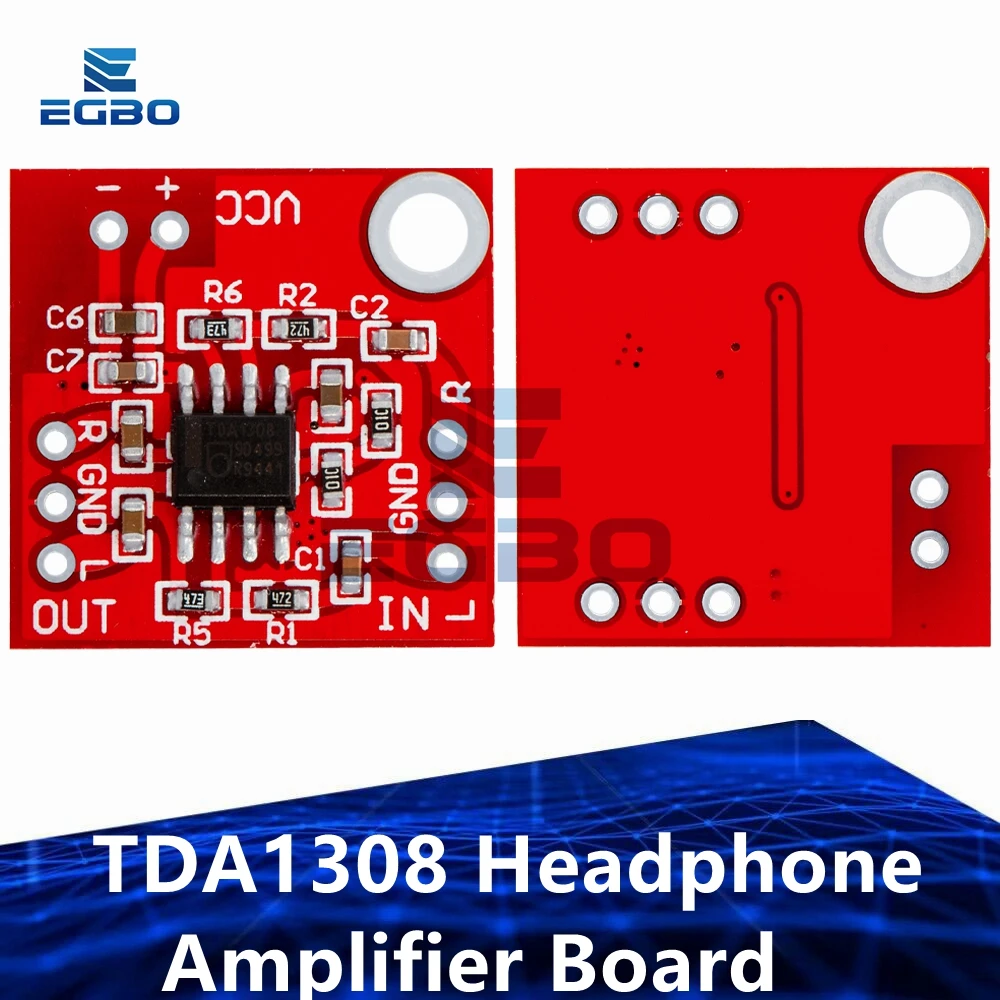 1~10PCS EGBO Stereo TDA1308 Headphone Amplifier Board Headset Amp Preamplifier Board Module 3V-6V For arduino Diy Red