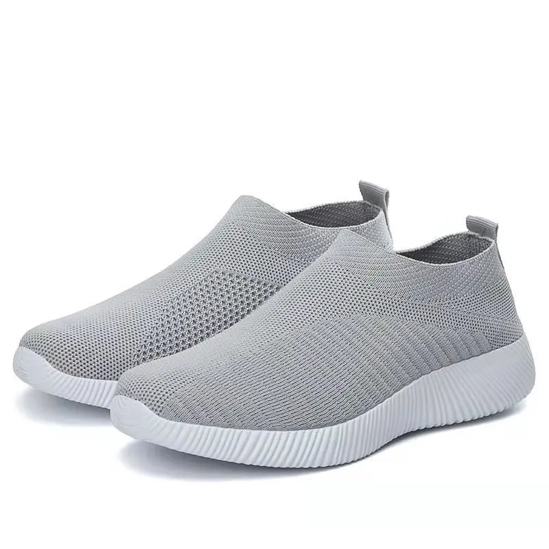Women Sneaker Summer Elastic Force Mesh Breathable Flat Ladies Slip on Casual Sports Shoes Comfortable Vulcanize Shoes