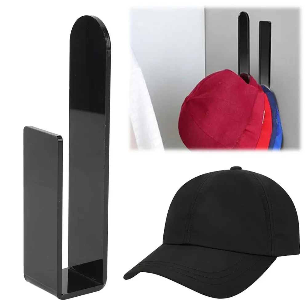 Wall Mounted Hat Hook Strong Adhesive Hat Rack Baseball Hat Holder Organizer for Baseball Cap for Wall/Door/Closet