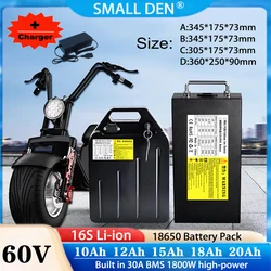 60V Li-on Battery 10AH/12AH/15AH/18AH/20AH with30A 0-1800W High-power BMS for Scooters, Tricycles, Harley Electric Vehicles, Etc