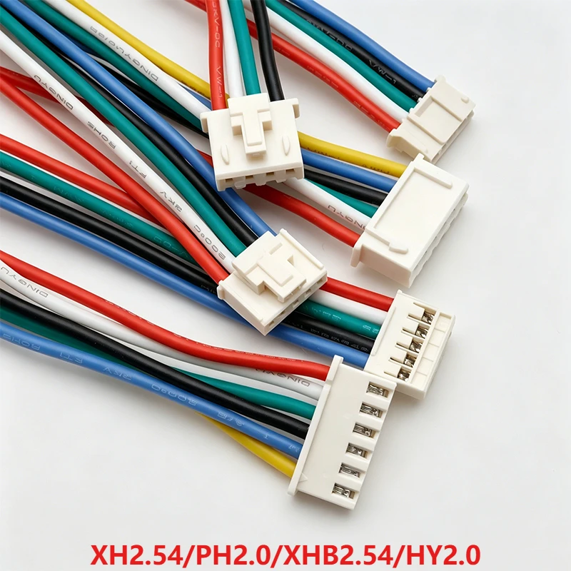 10pcs XH2.54 PH2.0 XHB HY2.0 Terminal Wire 2/3/4/5/6Pin High Temperature Silicone Cable UL3239 22AWG Pre-crimped Connector Wire