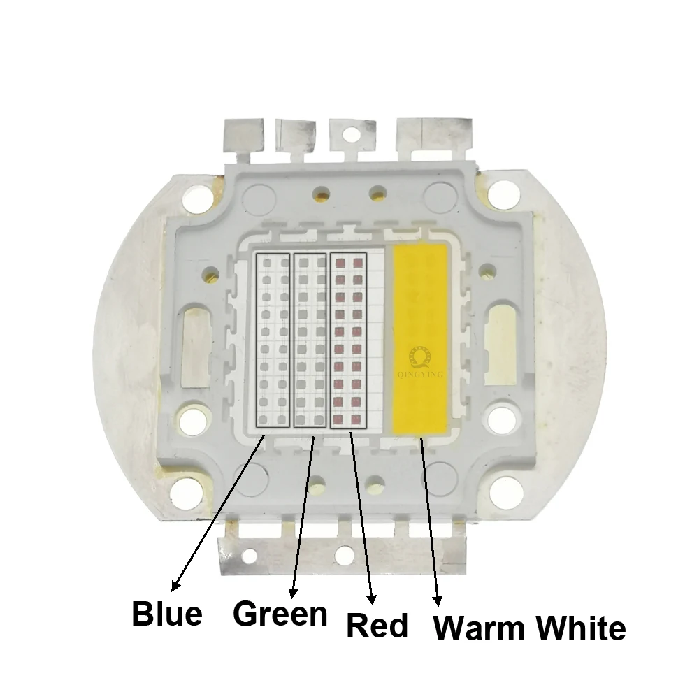 Chip de cuentas LED COB de alta potencia para público, reflector para escenario al aire libre, 100W, RGBW, RGBWW, 4 en 1, RGB + blanco/cálido, 1 a 5 unidades