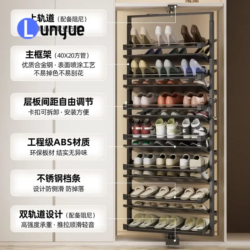 360 Degree Rotating Shoe Rack Stainless Steel Multi Layer Ultra Thin Storage Cabinet Hardware Accessories For Household