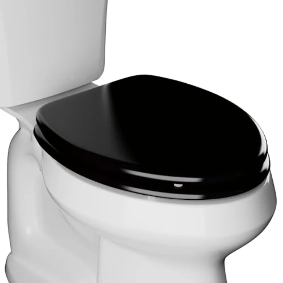 

ngated Wood Toilet Baked Enamel ceblk Toilet Heavy Du Toilet ngated Wood Oval Toilet Lid wi Chrome Hinges Easy Clean -Assemb