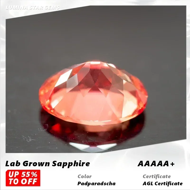 L-Lab Grown Padparadscha Fire Lotus Color Oval Shaped Advanced Charms Jewelry Rings Earrings Making With AGL Certificate
