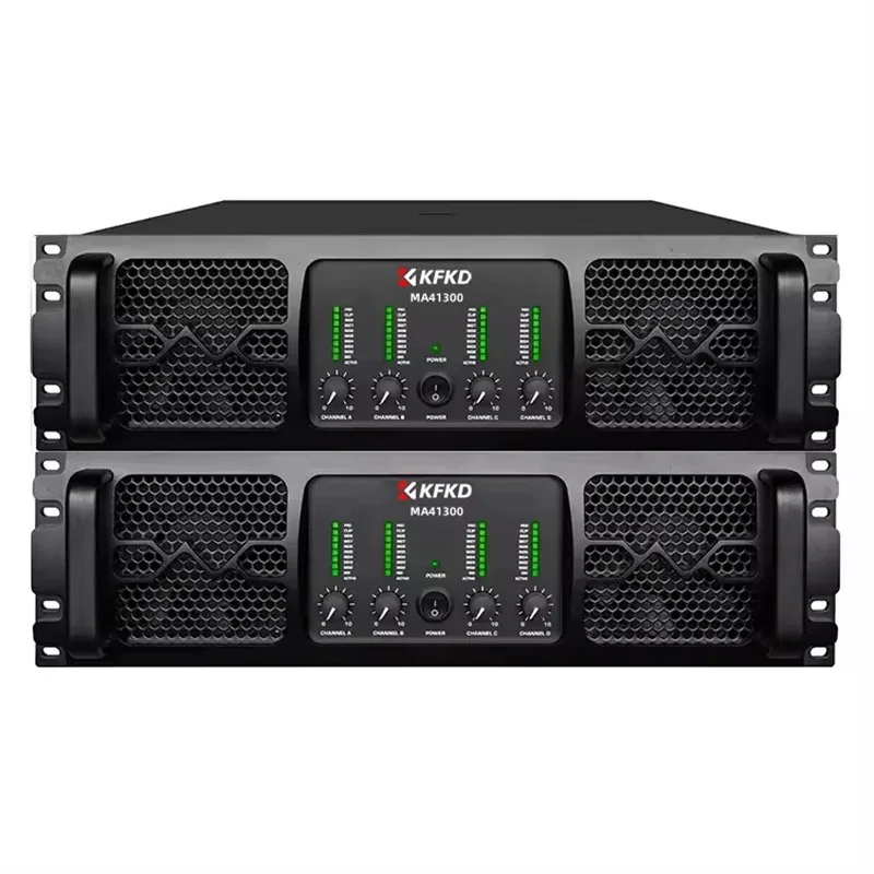 KFKD Audio Equipment Amplifier 41300 Power Amplifier H 3U Class 4-channel Digital Stereo Audio 1300w*2 High Power Amplifier