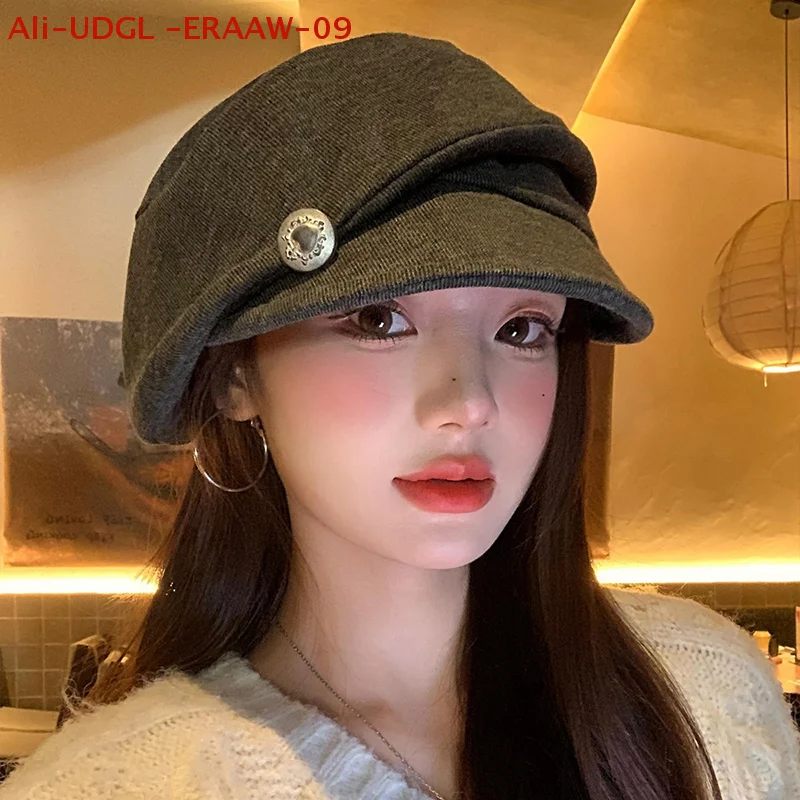 1PC Retro Literary Cloud Berets Hat Women Winter Autumn Solid Color Travel Casual Versatile Show Face Small Elegant Painter Hat
