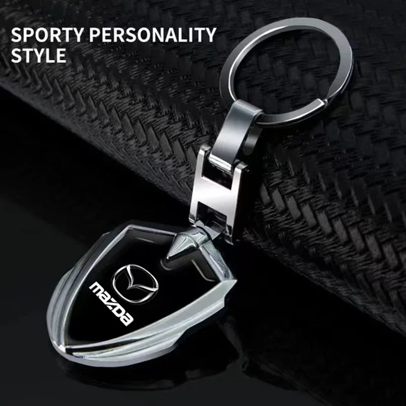 Car Logo Stying 3D Metal Key Rings Shield Shaped Keychain For Mazda  2 3 4 5 6 7 8 9 323 626 Axela CX3 CX4 CX5 CX6 CX7 CX9 MX3