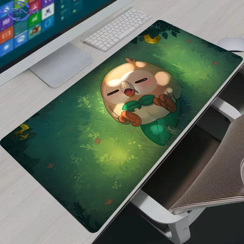 Cute Anime Sleeping Owl Creature In Green Grass Print Mouse Pad Rubber Non Slip Desk Mat For Gaming Office Laptop Decor