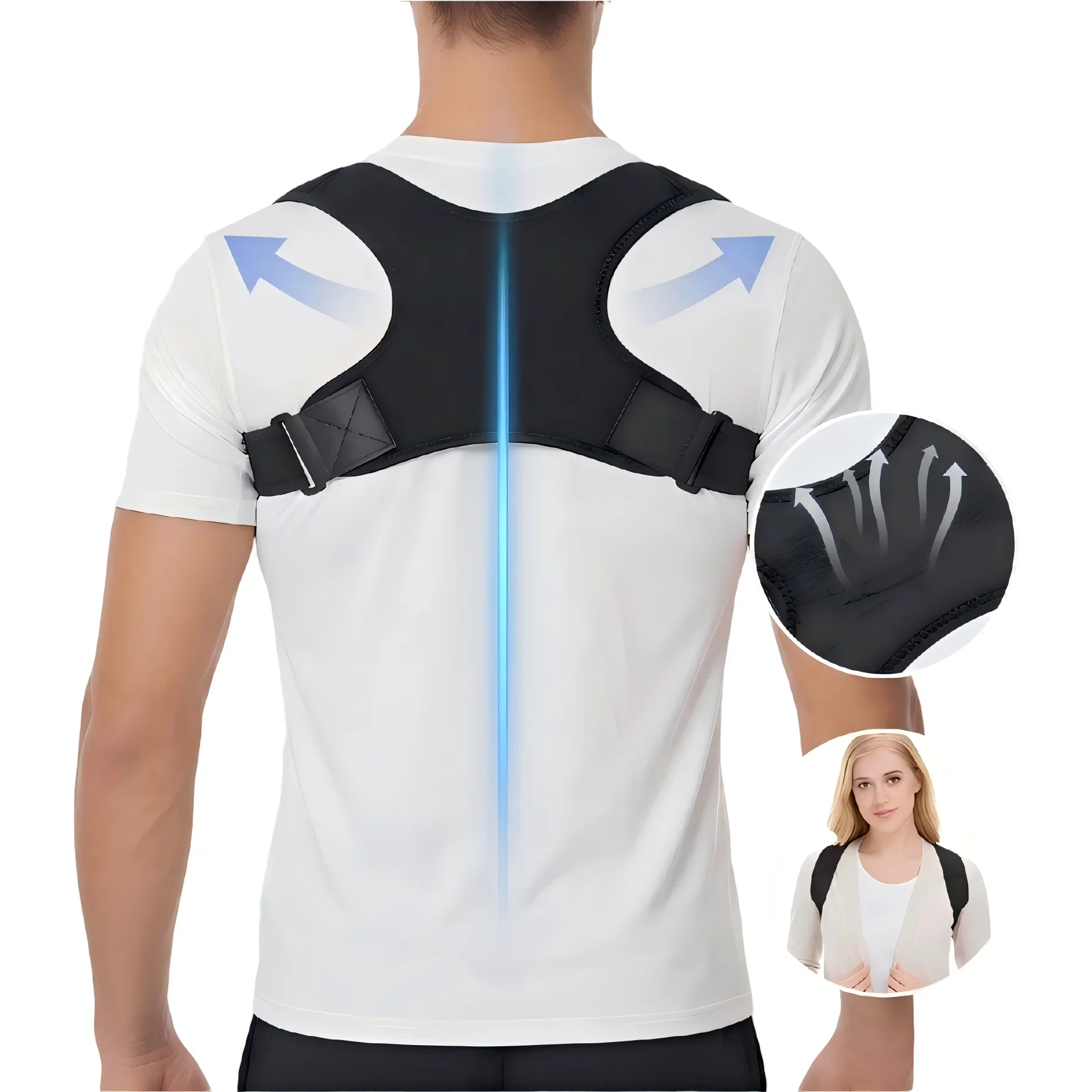 

Adjustable Posture Corrector, Invisible Back Straightener for Men Women, Comfortable OK Cloth Shoulder Support for Hunchback