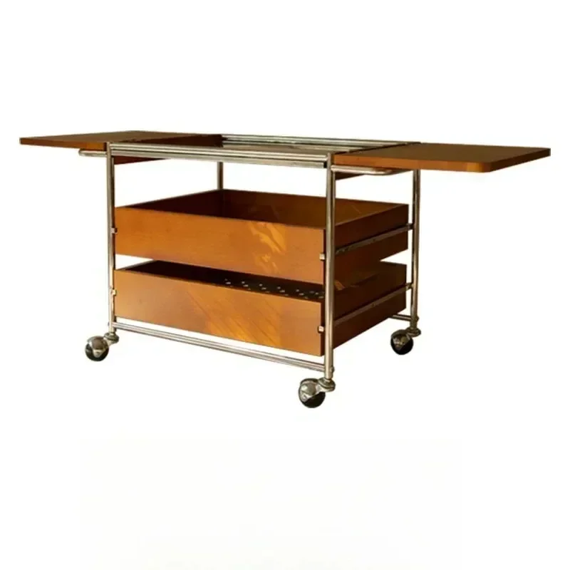 coffee table/solid wood living room small table, retro camping tea table surrounding the stove to make tea