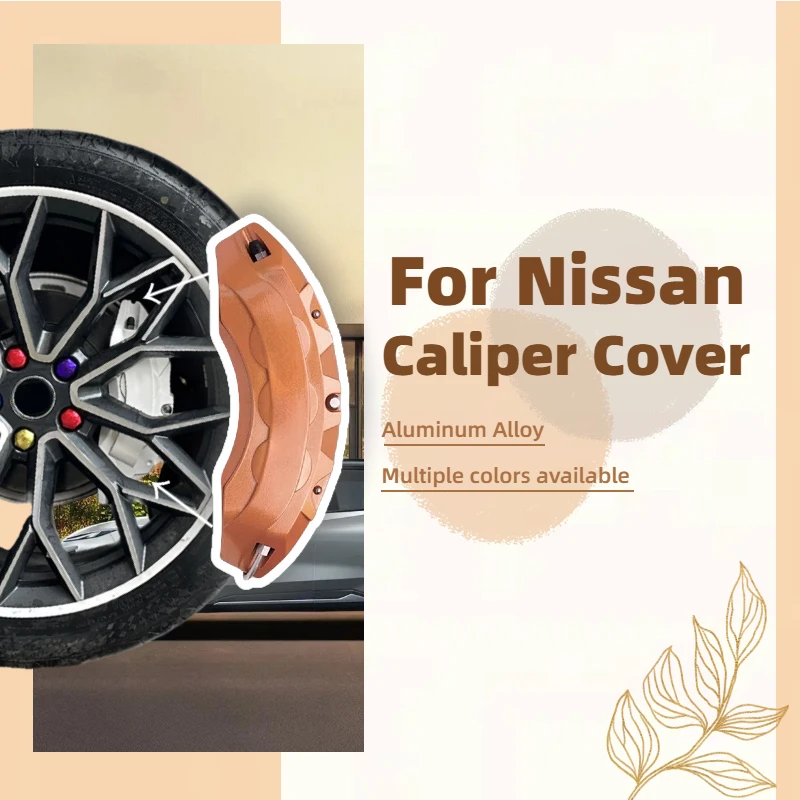 Cubierta de aluminio para pinza de freno de coche Nissan, compatible con Navarra Paladin X-TRAIL Teana Terra Patrol Qashqai Sylphy SUNNY Aprio Leaf