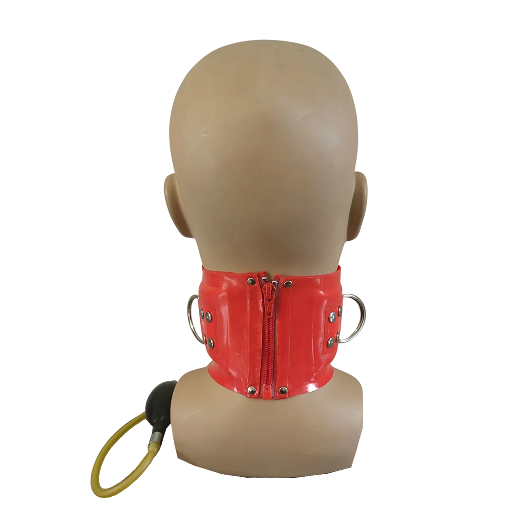 Sexy Women Men Inflatable Latex Gummi Collar Neck Corset Rubber Choker Handmade Clothing S-LA119