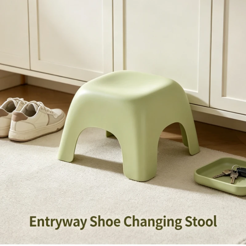 Light Green Children's Plastic Stool For Bathroom Kitchen Play Area Safe Non-Slip