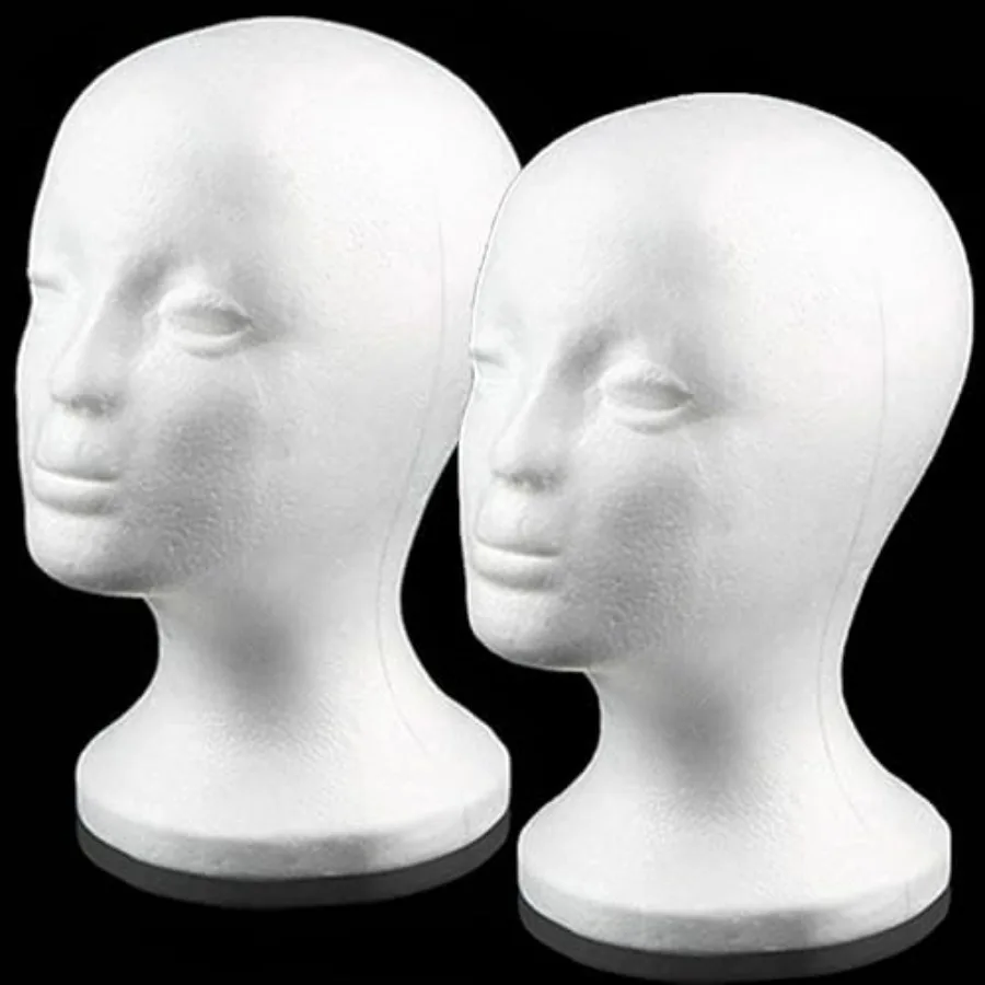 

2 Pack Foam Mannequin Head with Stable Base and Ergonomic Design for Realistic Wig Hat Glasses and Accessories Display Premium