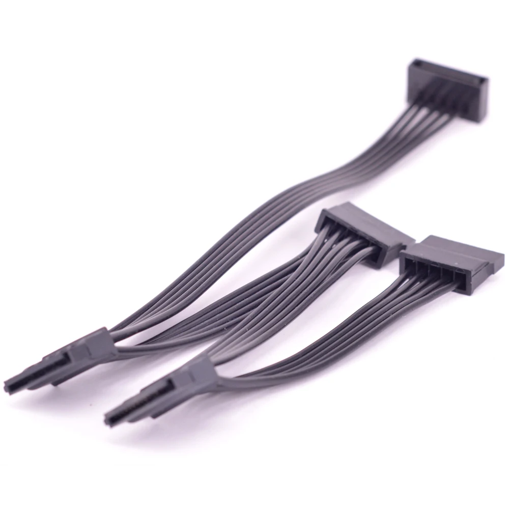 Kabel Daya Suplly 15PIN SATA jantan ke 4 betina SATA Hard Disk HDD kabel daya untuk SSD PCIE WLAN kartu adaptor 18AWG