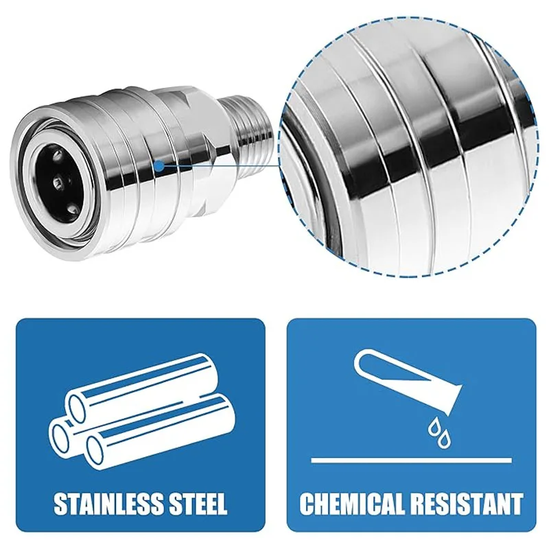 Pressure Washer Adapter Set Male Female Hose Adapter 1/4" Quick Connect Fittings for Connections to Hoses Pumps Ball Valves image 6