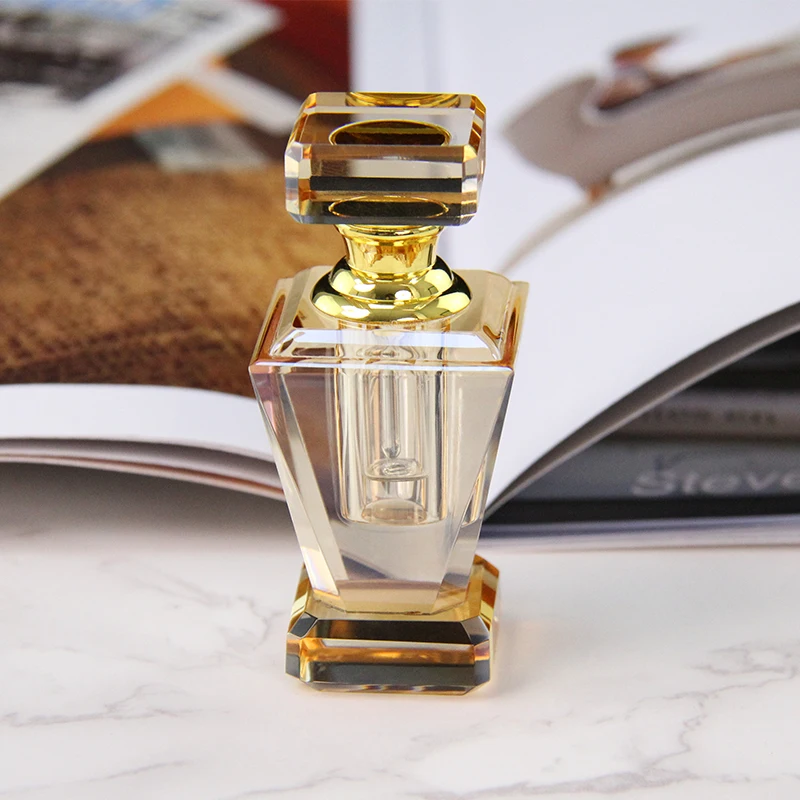 Mini Champagne Crystal Empty Perfume Bottle Refillable Portable Travel Fragrance Oil Glass Vial Cosmetic Decor Gift