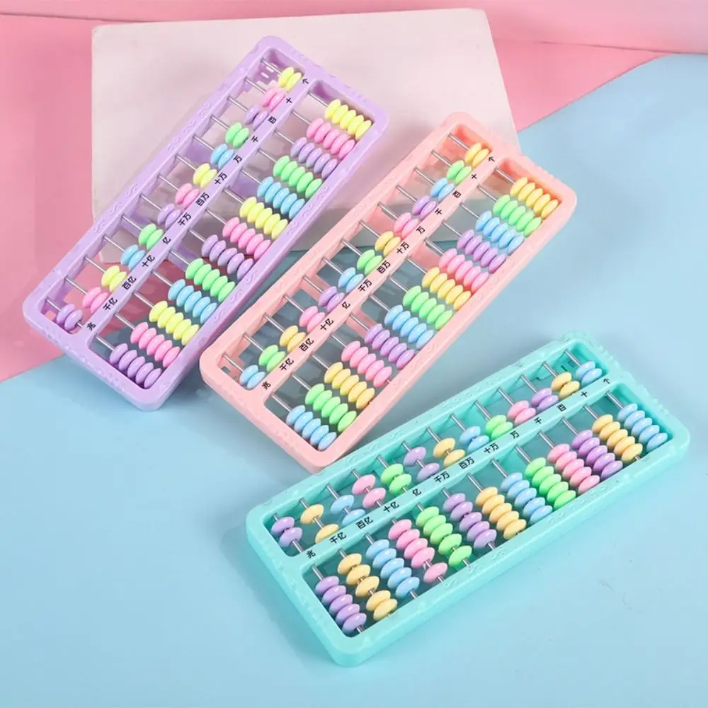 

Durable Plastic Plastic Abacus Rectangle 13/15 Digits Calculation Rack Black Blue Pink Counting Abacus Kids