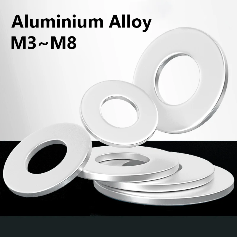 10/20 Pcs Aluminium Alloy Flat Washers M3 M4 M5 M6 M8 Thickened and Enlarged Flat Washer Plain Washer Gasket Rings