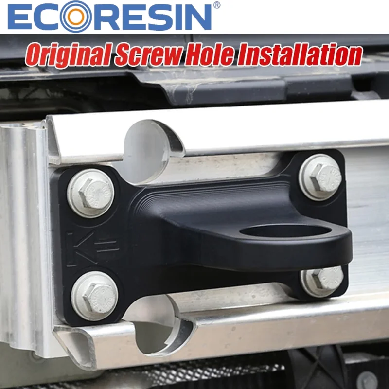 Hak holowniczy tylny do Land Rover Defender 2020-2025 90/110/130, wytrzymały hak ze stopu stali, czarny/czerwony, pierścień holowniczy