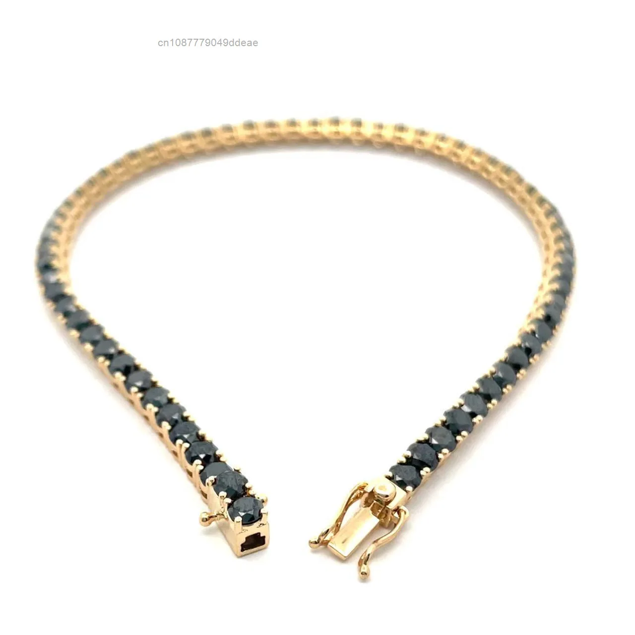 S925 necklace Moissanite DiamondX 18k Yellow Gold 8.27ct VVS Black Lab Diamond Tennis Link Chain Bracelet for Women
