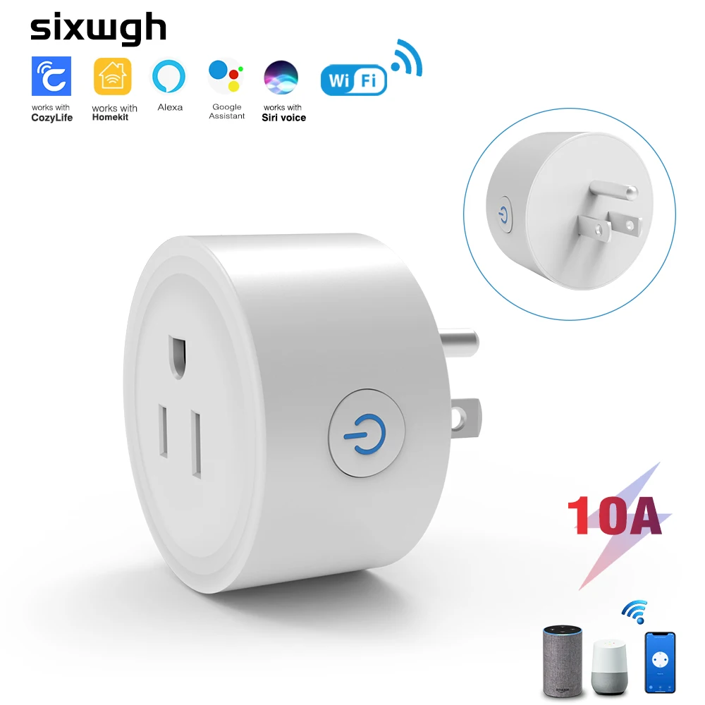 

Розетка SIXWGH Homekit 16 А с американской вилкой, адаптер для автоматизации умного дома, с дистанционным управлением через приложение, поддержка голосового управления Siri, Google Home, Alexa