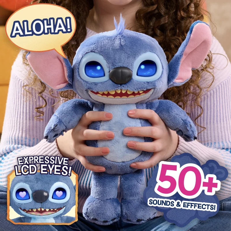 

35cm Lilo & Stitch Talking Light-Up Electric Plush Toy Many Moods Cute Stitch Doll 50 Sounds And Effects LCD Eyes Children Gift