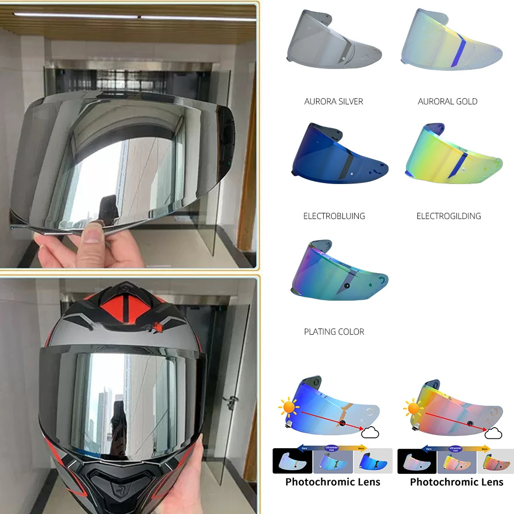 

Козырек для мотоциклетного шлема — солнцезащитный козырек с тонированной и светоотражающей линзой для велосипедных шлемов, защита от ультрафиолета, антибликовая посадка, H25015