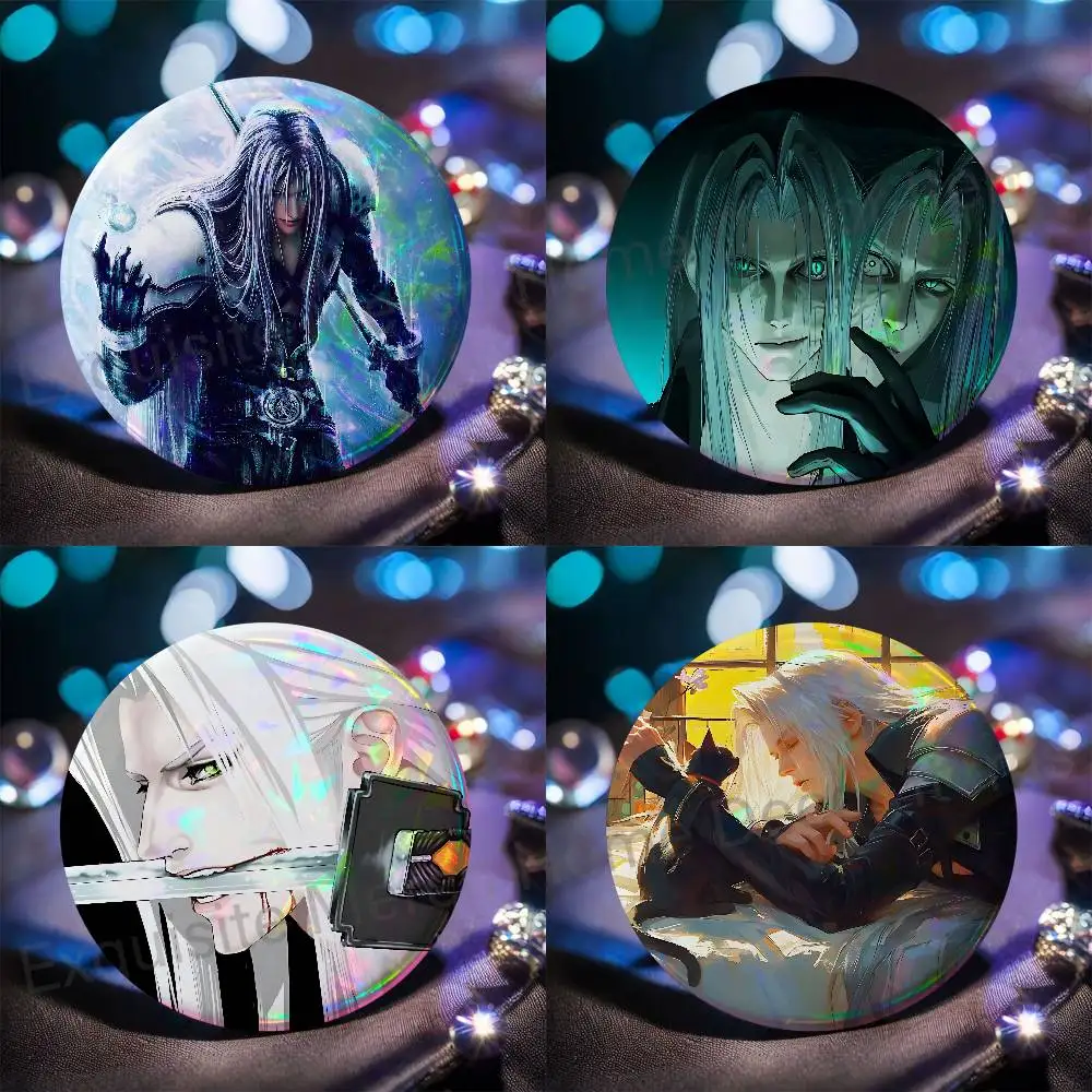 F-Final F-Fantasy Sephiroth F-FF7 32mm 58mm 75mm 44mm 25mm Anime Badges Brooches DIY Pins Decorations Birthday Gifts