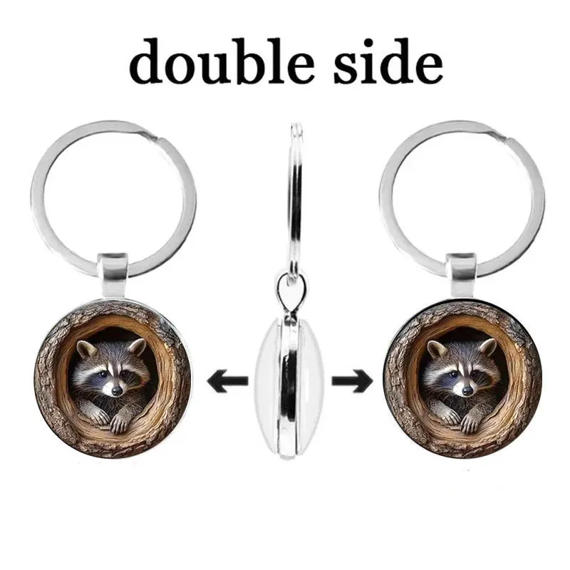 European and American car accessories pendant, double-sided logo time gemstone keychain