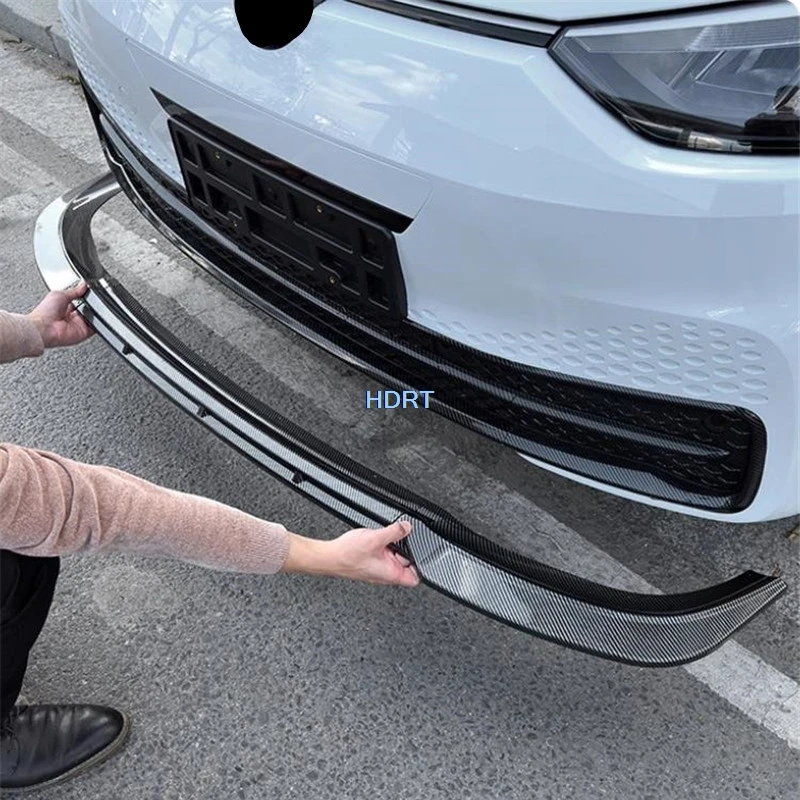 

For Volkswagen ID.3 ID 3 ID3 2021 + Car Styling Accessories Exterior Sticker Front Shovel Bumper Lip Trim Spoiler Surround Cover