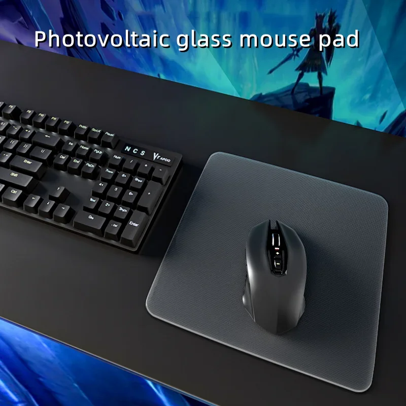 Photovoltaic Glass Mousepad Smooth Office Carpet Table Mat E-sports Gaming Accessories Mouse Pad 25x20cm For PC Laptop Table Mat