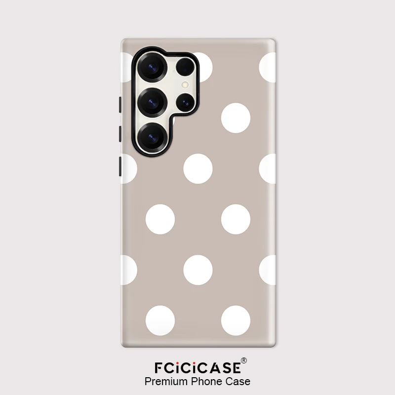 Fcicicase PC +TPU Case For Samsung Galaxy S26 Ultra S25 S24 S23 Plus S22 S20 FE A16 A26 A36 A56 Shockproof Polka dot Covers Etui