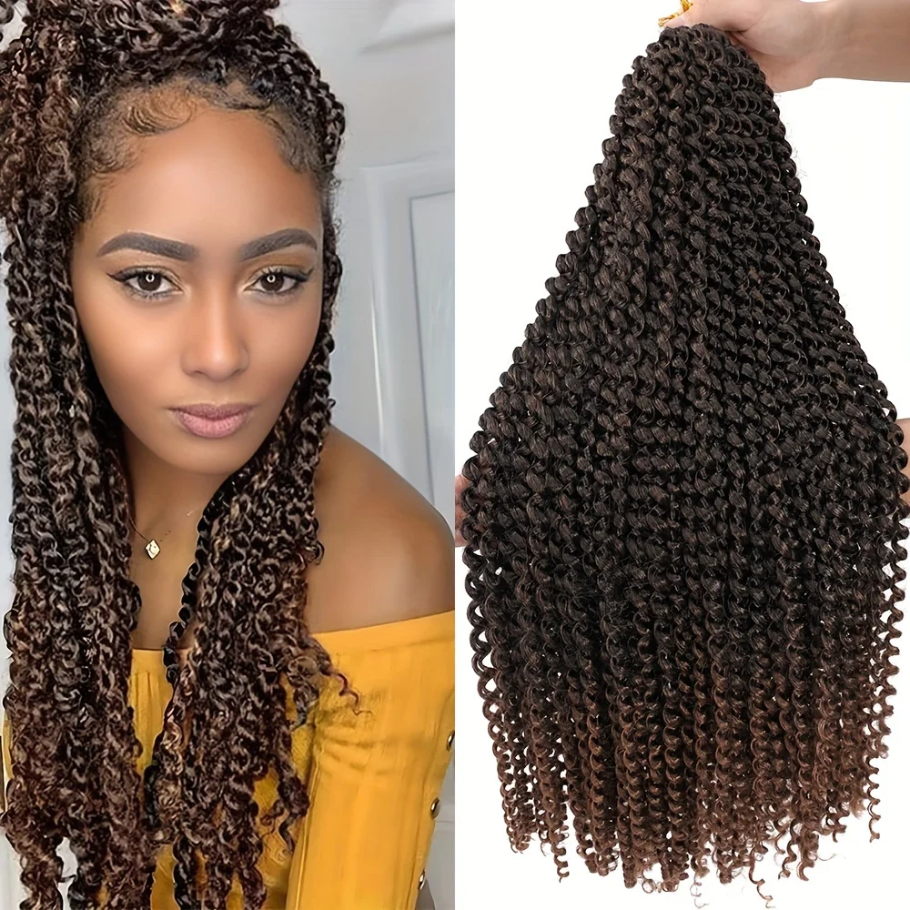 

Волосы Passion Twist, вязанные крючком волосы с водной волной, длинные богемные вьющиеся волосы для плетения Passion Twist, синтетические вязаные крючком волосы