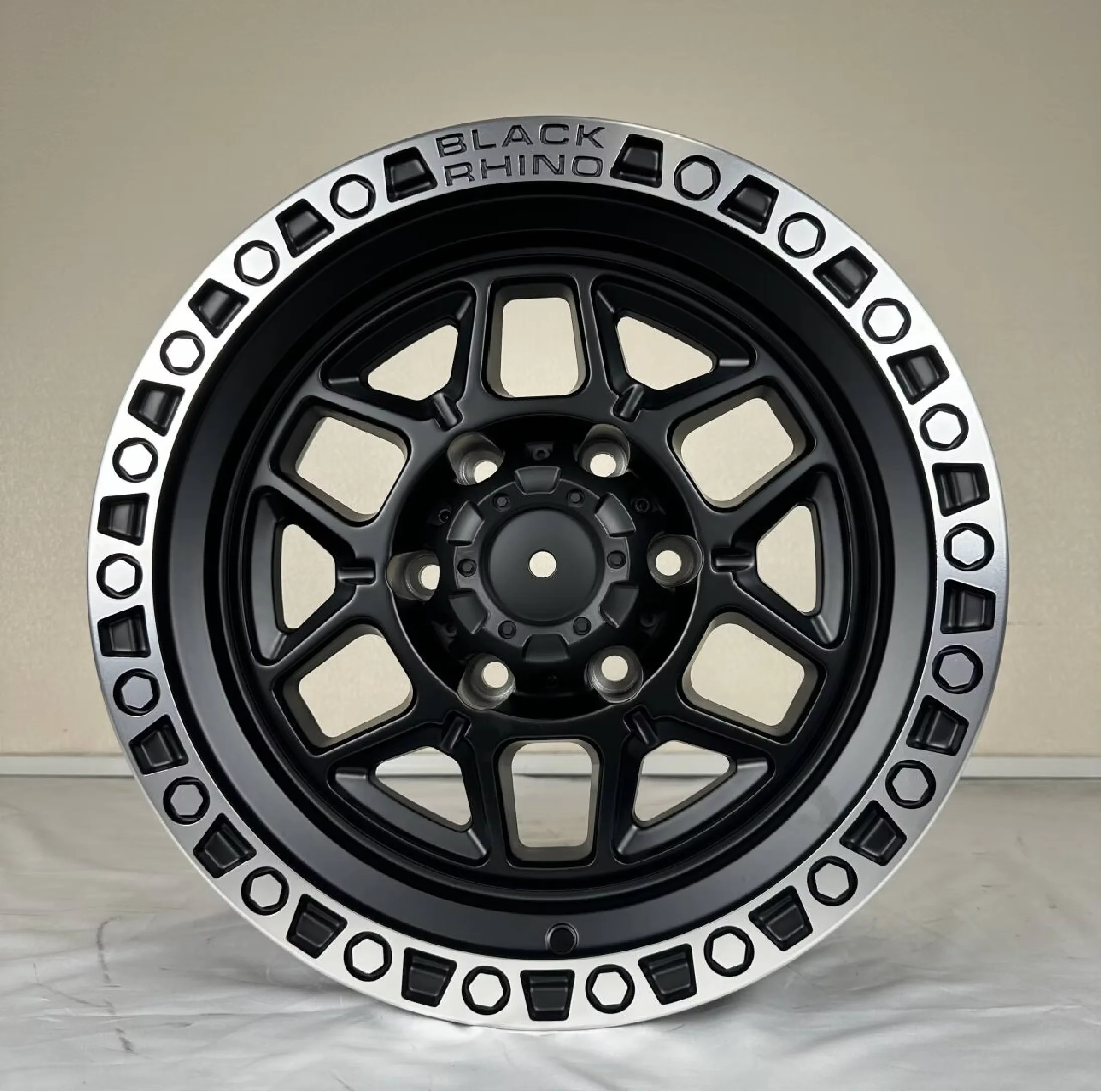 New HRW PROJECT Alloy 16 Inch Wheels 6 Holes PCD 108mm Black 16x8.0 Spokes Bolts 35mm 42mm for Aftermarket Use