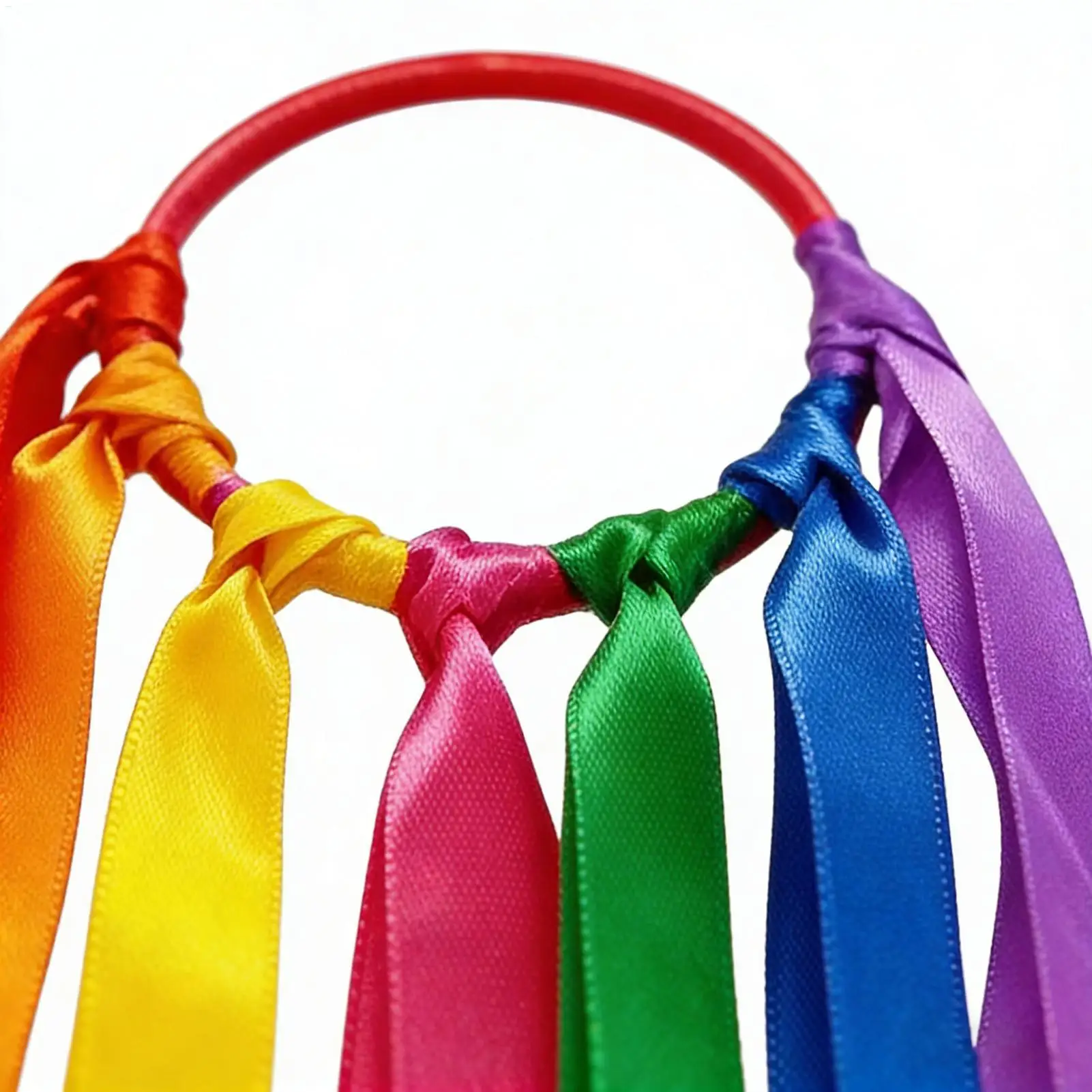 Dance Ribbons Rainbow Twirling Wrist Streamers Rhythm Ribbon for Ballet Gymnastics, Holiday Stage Performance Photography