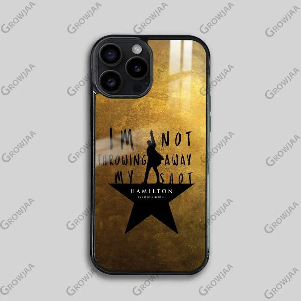 حافظة هاتف H-Hamilton Musical Lyrics لهاتف آيفون 16 15 14 13 12 11 Pro Max Plus Mini Magsafe Mirror Wireless Magnetic Funda