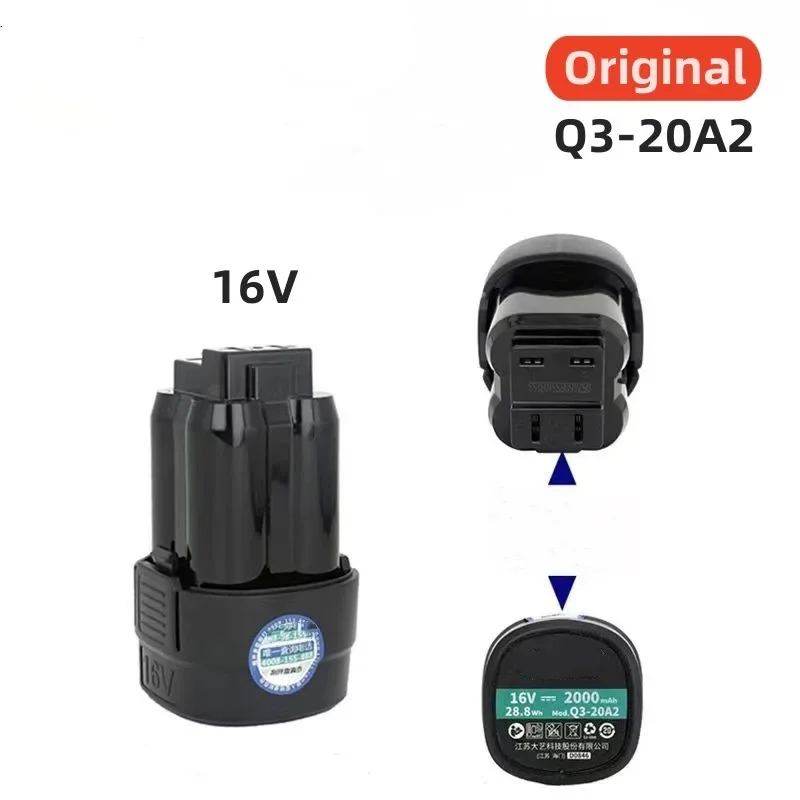 

100%Original 2000mAh for Dartek 16V Q3-20A2 3301 3305 Q3-160 Electric Drill Screwdriver Machine Angle Grinder Power Tool Battery