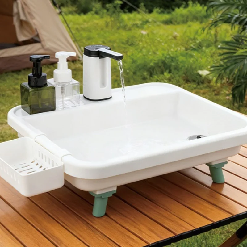 Portable Folding Camping Sink Outdoor Garden Washbasin Multifunctional Mobile Washing Equipment Travel Hiking Camping Supplies