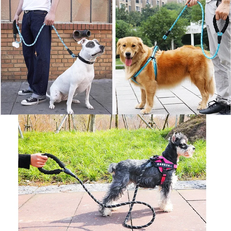 150cm Strong Dog Leash Pet Leashes Reflective Leash For Big Small Medium Large Dog Leash Drag Pull Tow Golden Retriever