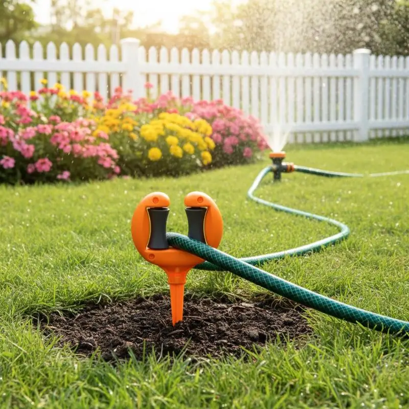 Rotatable Roller Hose Guide Holder With Sturdy Spike For Garden Backyard Lawn Watering Care Tool