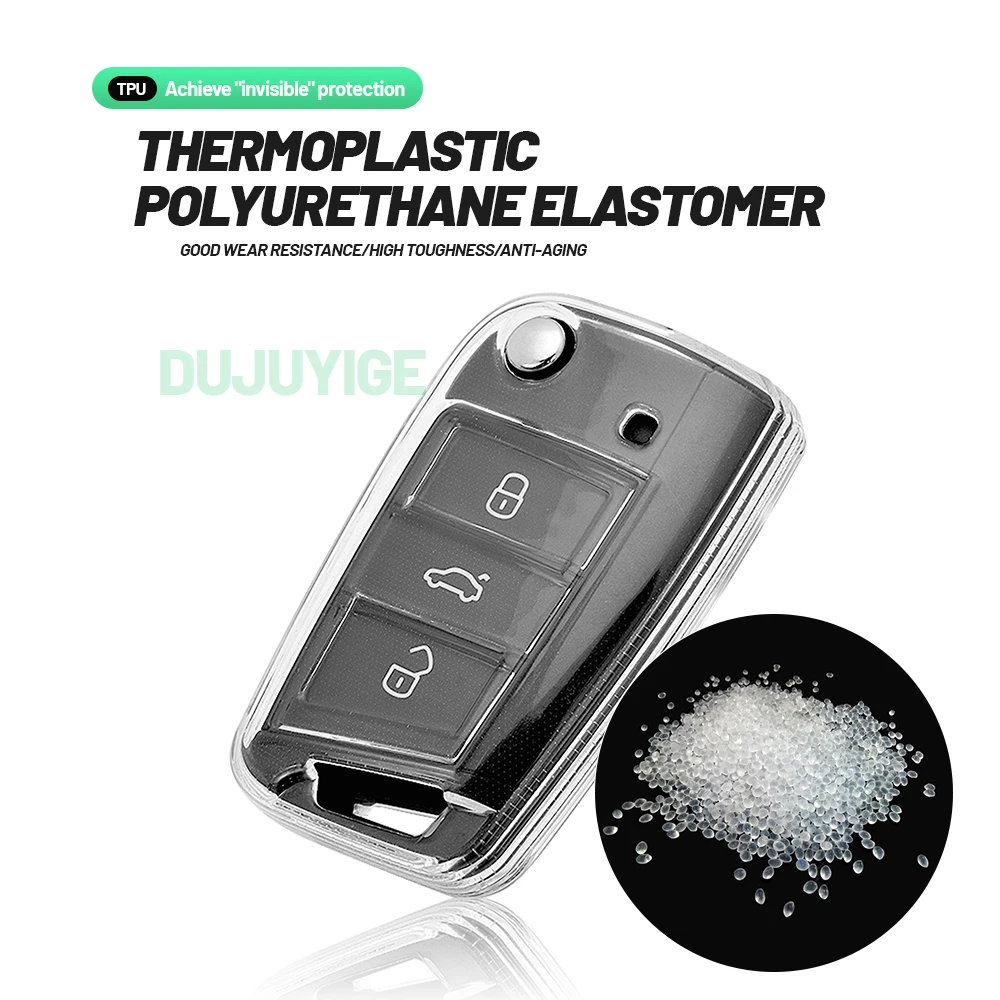 Clear TPU Car Key Case For VW T-Cross Virtus Taigo Nivus Taos Tayron Saveiro Key Fob Cover Protector Shell Auto Accessories - view 5