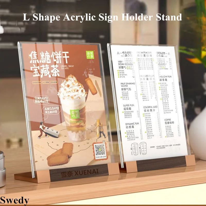 A4 Letter Size 8.5 X 11 Acrylic Sign Holder Flyer Document Display Stand Plastic Table Menu Paper Poster Photo Picture Frame