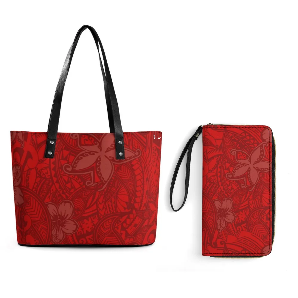 

Набор женских сумок и кошельков в комплекте с налогом, модная женская сумка с принтом в полинезийском стиле, набор настраиваемых