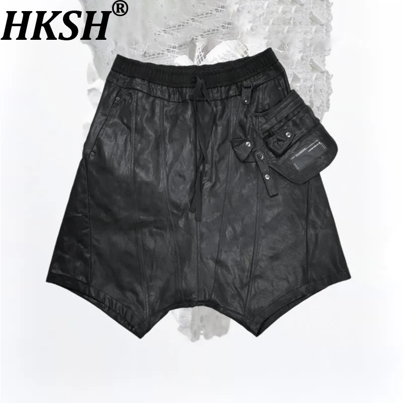 

HKSH Spring Autumn New Men Tide Dark Waste Land Style Batik Packet Baggy Cotton Shorts Trend Punk Chic Ins Capris Gothic HK19812