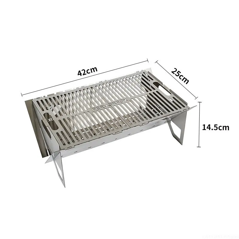 3-4 Folding Large Card Stove Portable Outdoor Stainless Steel BBQ Grill Charcoal Oven Burning Stove Camping Equipment new