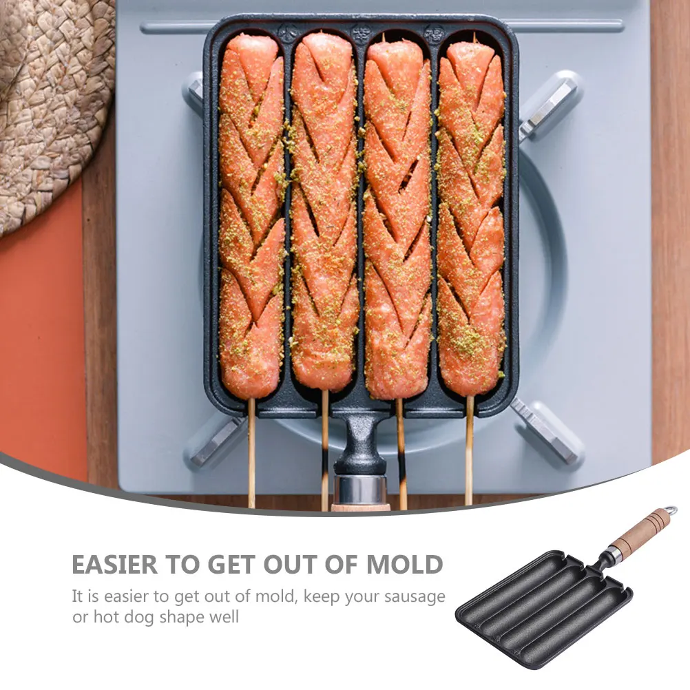

Internet Celebrity Sausage Grilling Machine Barbecue Accessories Mold Diy Hot Dog Baking Steaming Tool Wood Burger Mould