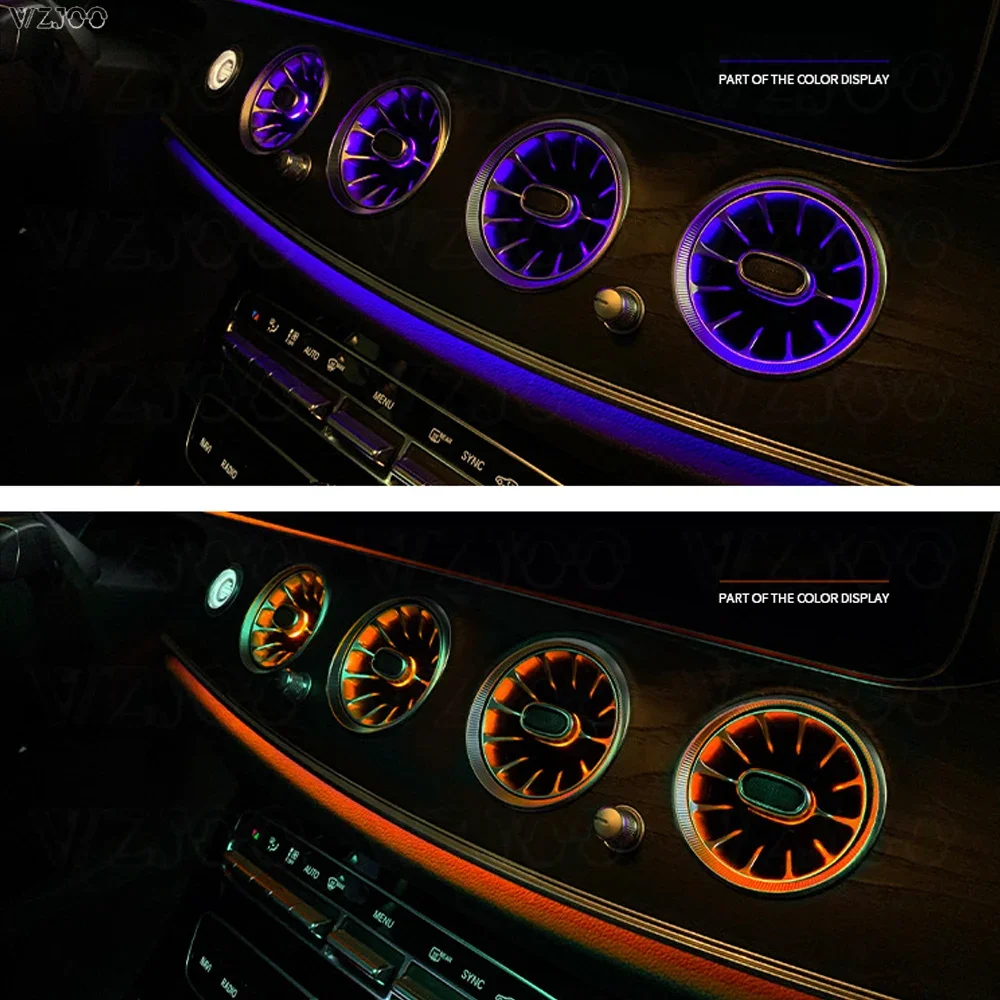 Front Air condition LED ambient light for W213 turbine air outlet LED lights for Benz E class E200 air vent inlet app control